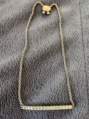 Silver Bar Bracelet with Crystal Accents